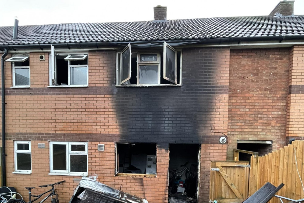 The fire broke out at a home in Ridgway Road, Ashby de la Zouch. Photo: Leicesterdshire Fire and Rescue Service