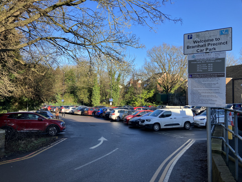 Bramhall's Village Square precinct car park is set to close in spring as Unitied Utilites carry out essential works (Image - Declan Carey LDRS)