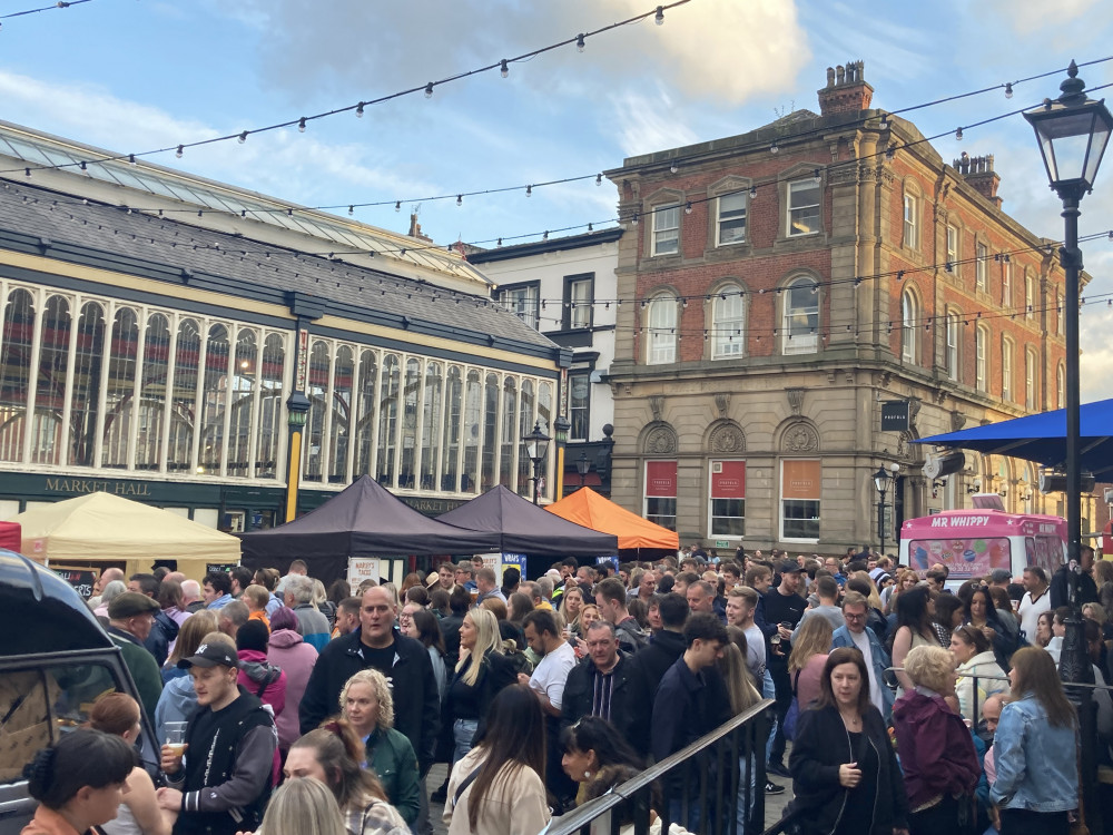 Come and enjoy Foodie Friday in Stockport town centre, featuring live music and a host of street food stalls (Image - Alasdair Perry) Come and enjoy Foodie Friday in Stockport town centre, featuring live music and a host of street food stalls (Image - Alasdair Perry)