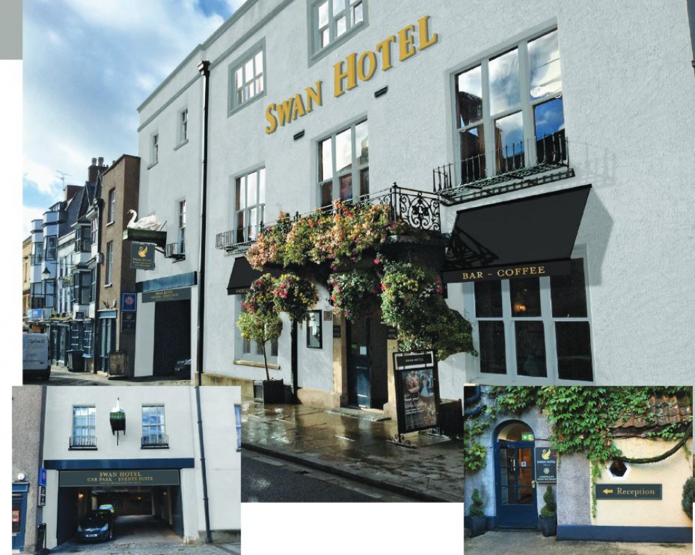 A CGI image showing how the Swan Hotel in Wells could look if its proposed signage and rebranding application is approved.