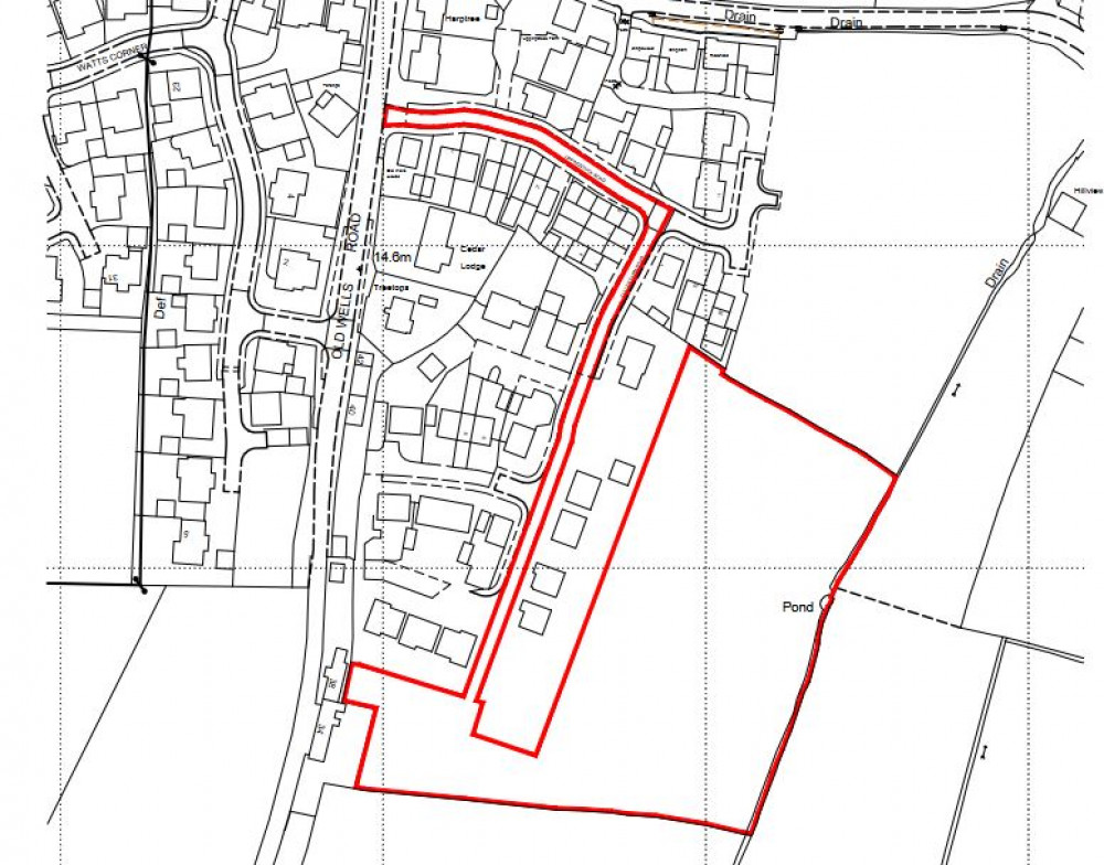 The proposed site at Pear Tree Farm, Glastonbury, where plans for 24 new homes were recently refused by Somerset Council.