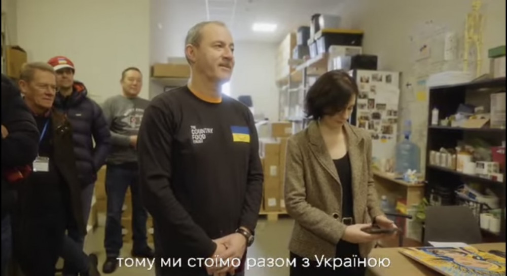 'Ukraine is in my heart, so we stand with Ukraine,' says Simon Brake who lives in Teddington (Credit: Screenshot from YouTube)