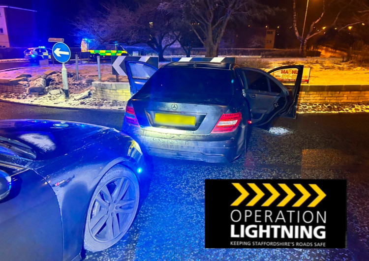 Police tried to pull over a car but it failed to stop and drove away (Staffordshire Police).