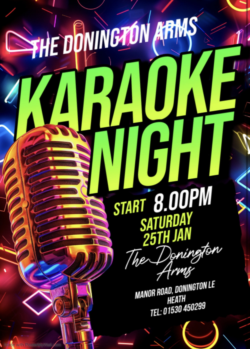 Karaoke Night at The Donington Arms, Donington le Heath, near Coalville