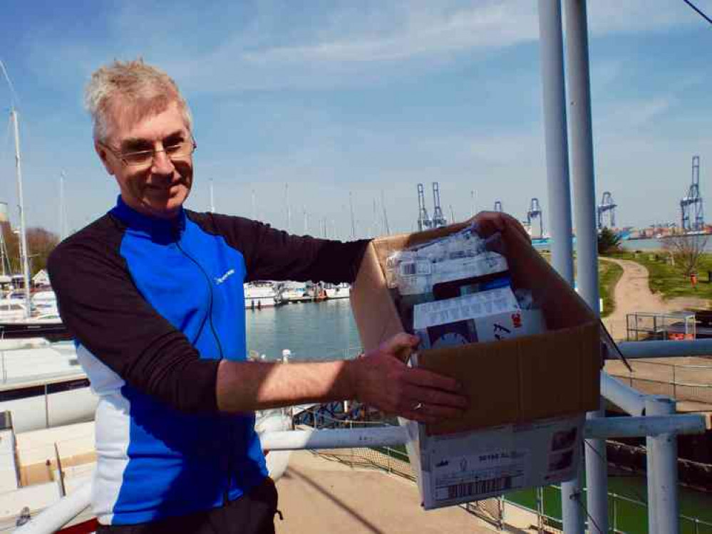 Shotley Marina manager John Pipe with PPE