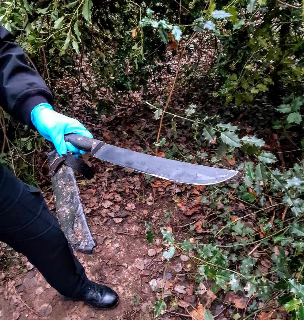 On Monday 20 January, Cheshire Police confirmed a 'Latin' type machete and sheath had been dumped in the grassed area off Queens Drive (Nantwich Police).