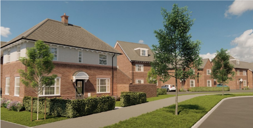 An artist's impression of the 245 new homes in Warwick (image via planning application)