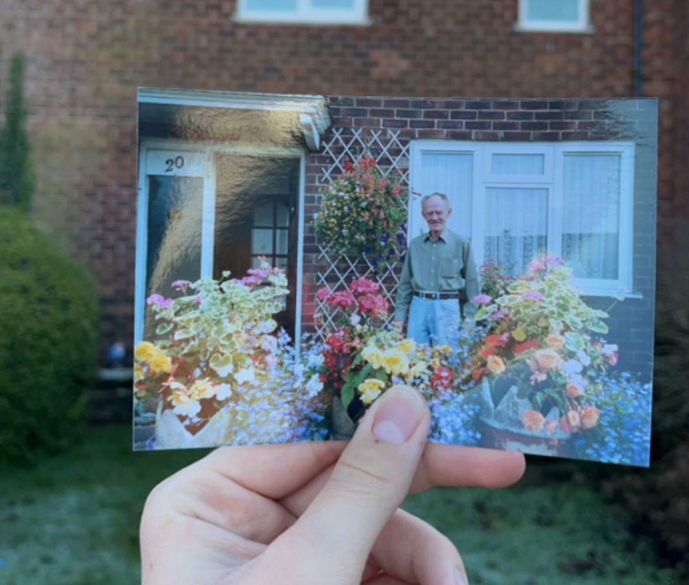 Hope Geary is hoping to reclaim her 'family home'. Pictured here is Hope's grandfather in the front garden