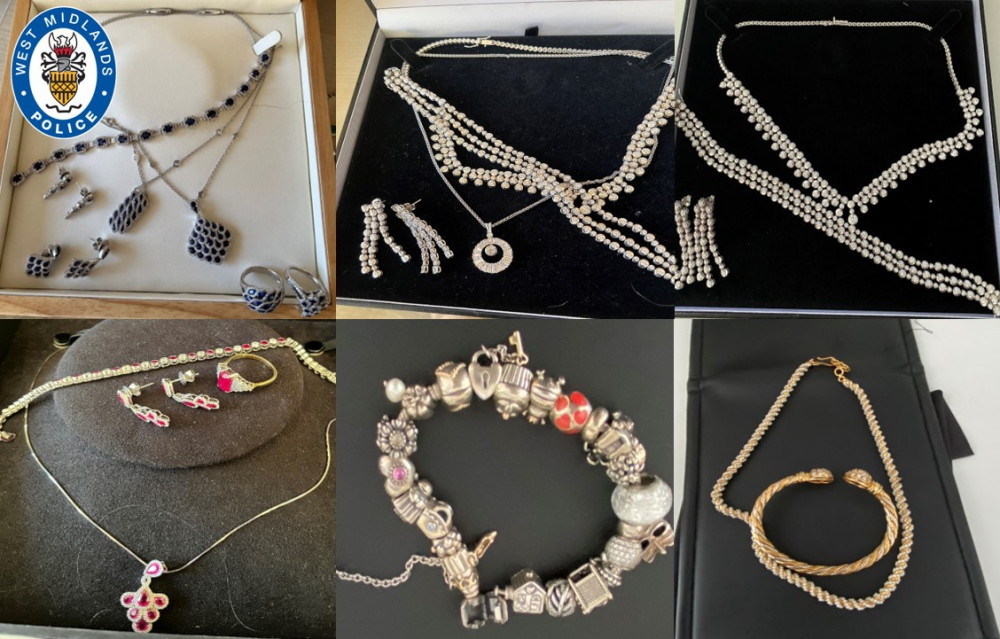 Some of the jewellery stolen during the Knowle burglary (image via West Midlands Police)