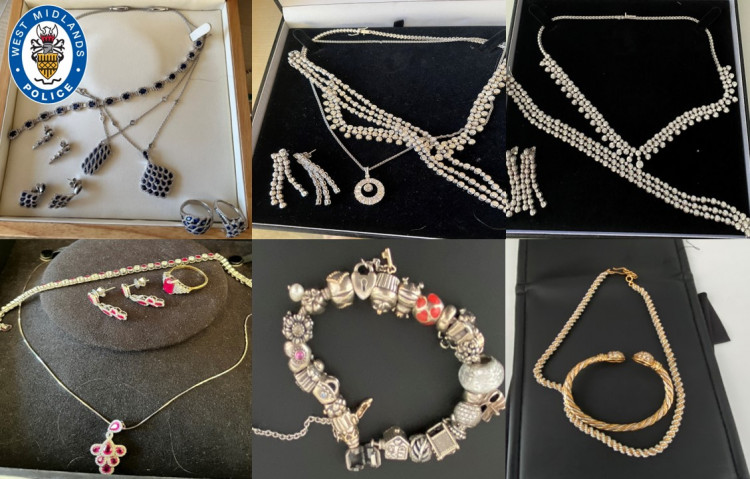 Some of the jewellery stolen during the Knowle burglary (image via West Midlands Police)