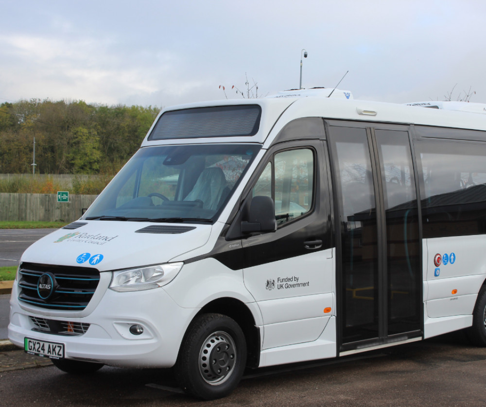 Rutland's new electric minibus service (Photo: Alicia Kearns, MP)