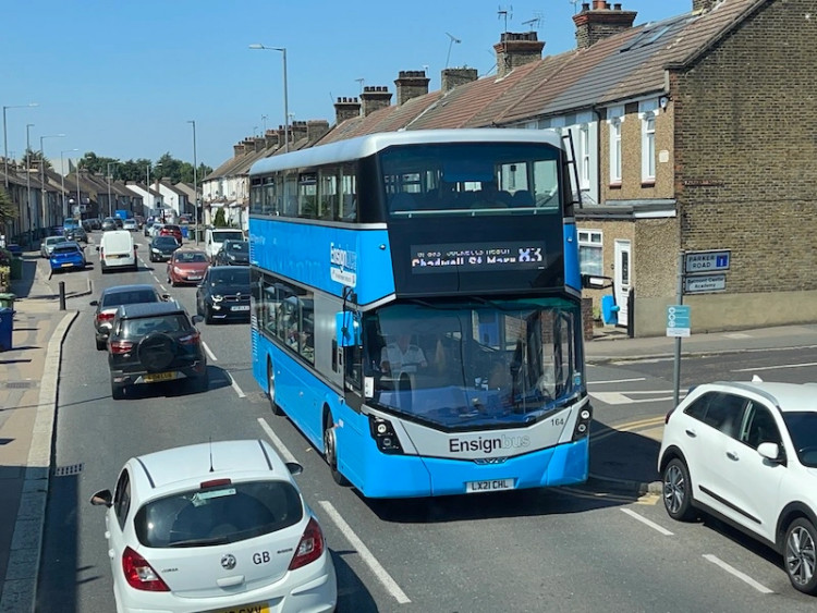 The incident took place on a Chadwell St Mary-bound bus,