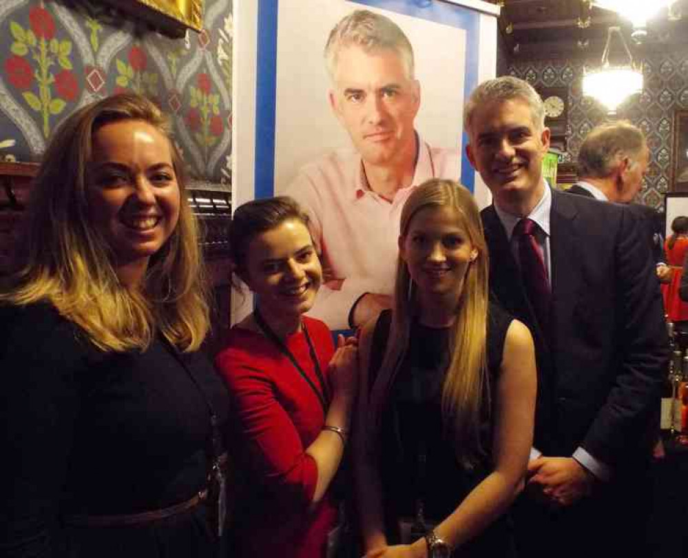 James Cartlidge with some of his team at the Houses of Parliament