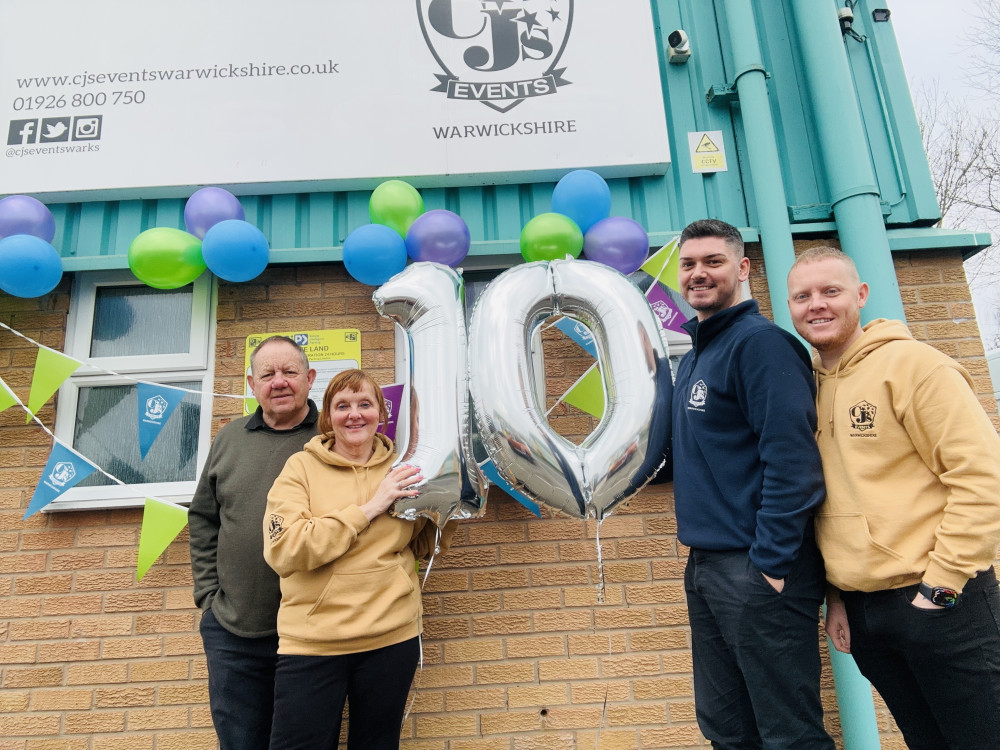 CJ's Events Warwickshire is celebrating its 10th anniversary (image via CJ's)