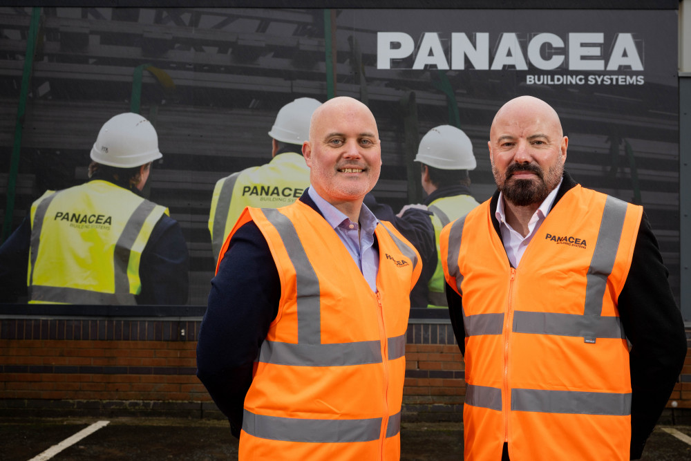 Mike Foy (left) with Panacea Building Systems managing director Dean Johnston (Image supplied)