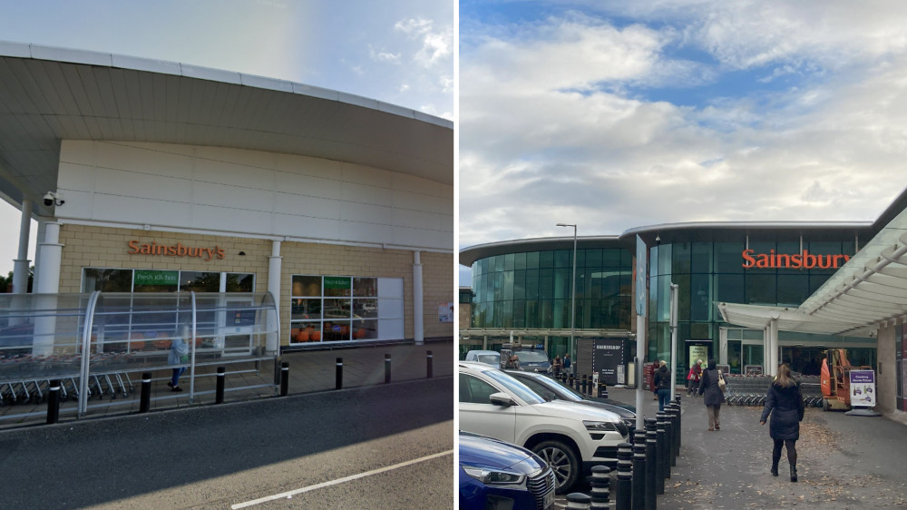 The Sainsbury's Cheadle and Hazel Grove cafes will be closing subject to consultation (Images - left: Google Maps / right: Alasdair Perry)