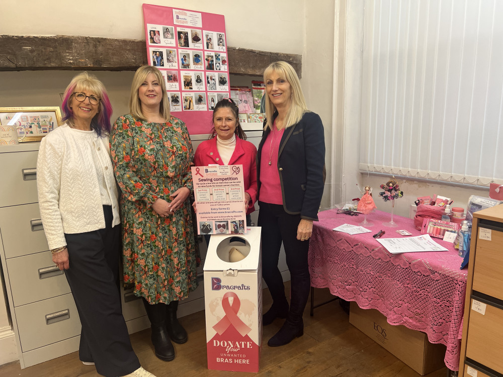 Angela Higson and Sheree Clarke from Bracrafts, Emma Clark from the Fabric Boutique and Alison Smith MBE. Photo: Supplied