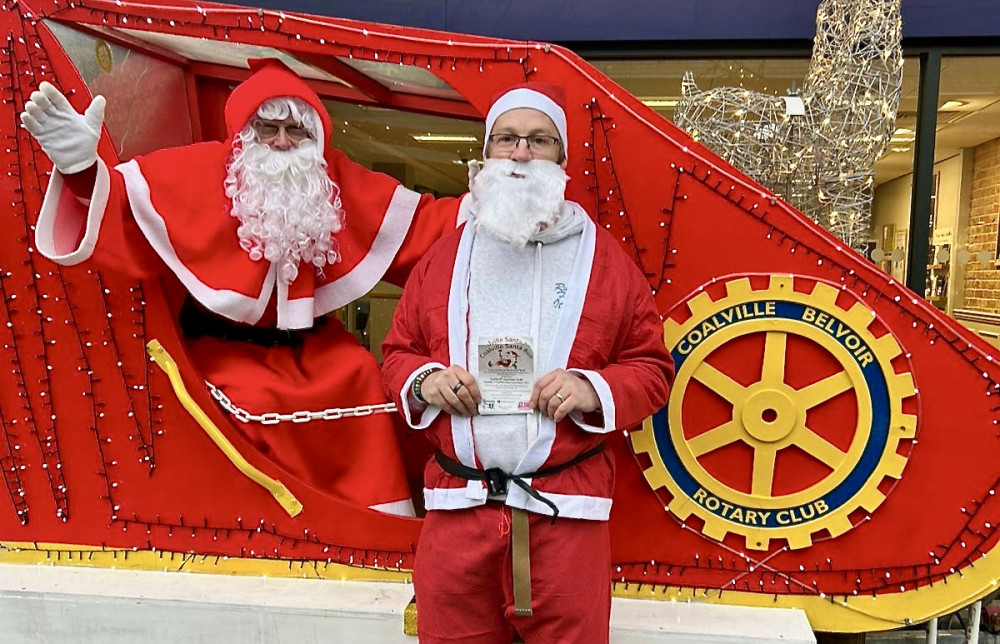 Coalville Belvoir Rotary Club toured the area with Santa last month: Photo: Coalville Belvoir Rotary Club