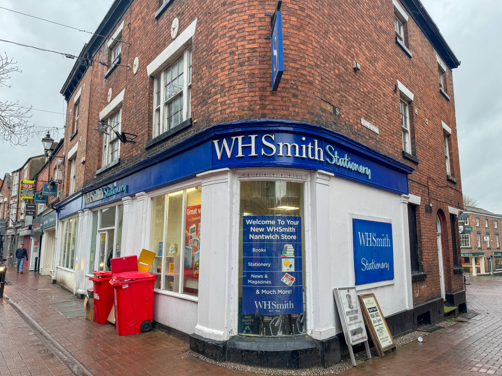 The WHSmith Stationery branch at 52-54 High Street is Nantwich's last remaining store (Jonathan White).