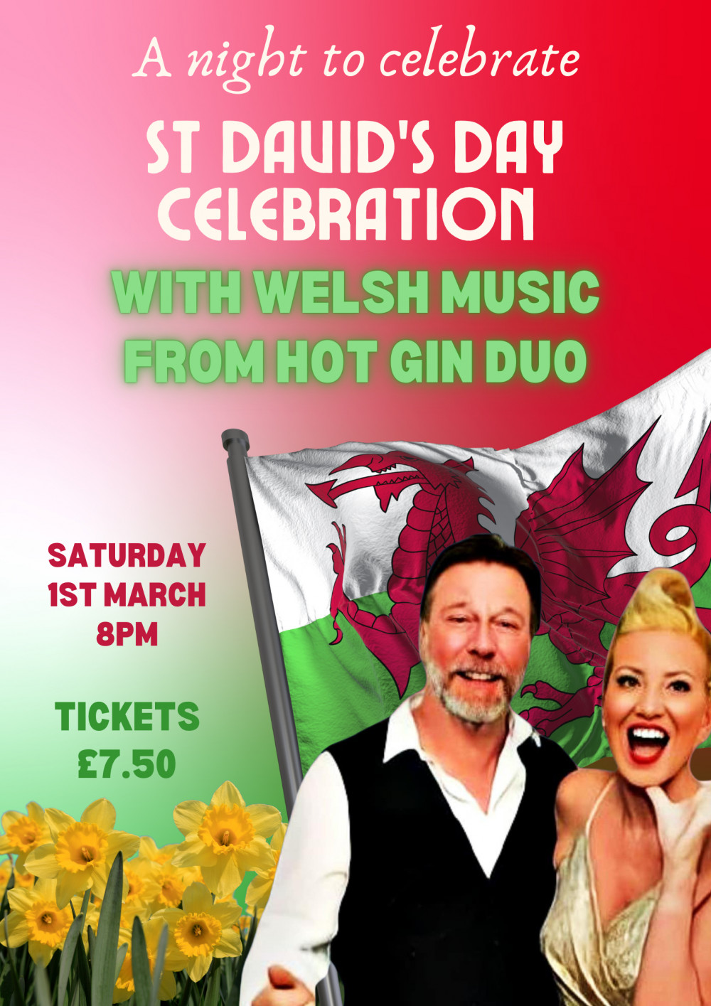 St David's Day celebration with Hot Gin Duo St David's Day celebration with Hot Gin Duo
