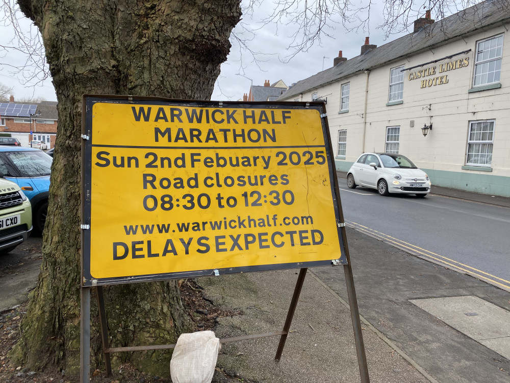 Road closures are coming on Sunday 2 February for the Warwick Half Marathon 2025 (image by Nub News)