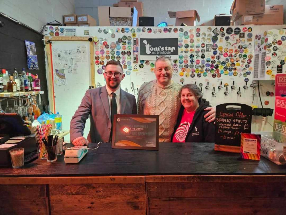 Tom’s Tap and Brewhous, Thomas Street, has been named the January winner of Connor Naismith MP's Small Business of the Month Award (Conno Naismith MP).