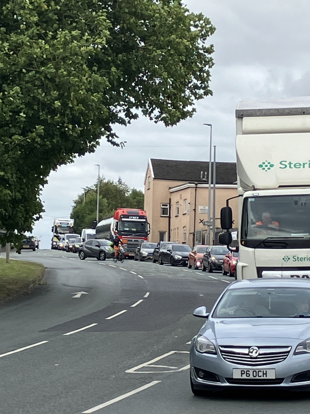 Traffic queuing in Middlewich. (Photo: Cheshire East)