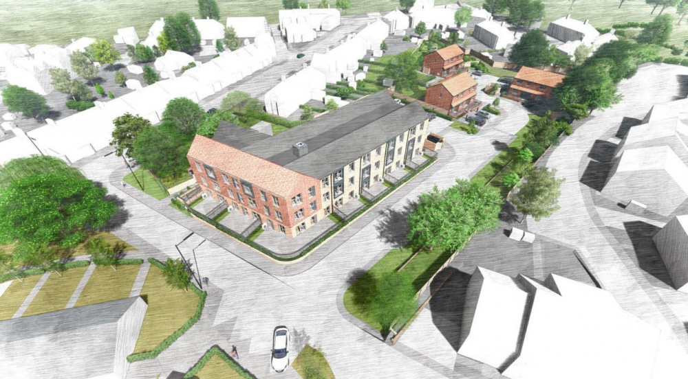 The proposed development will consist of one and two-bedroom flats within a three-storey building (Image via planning application). 