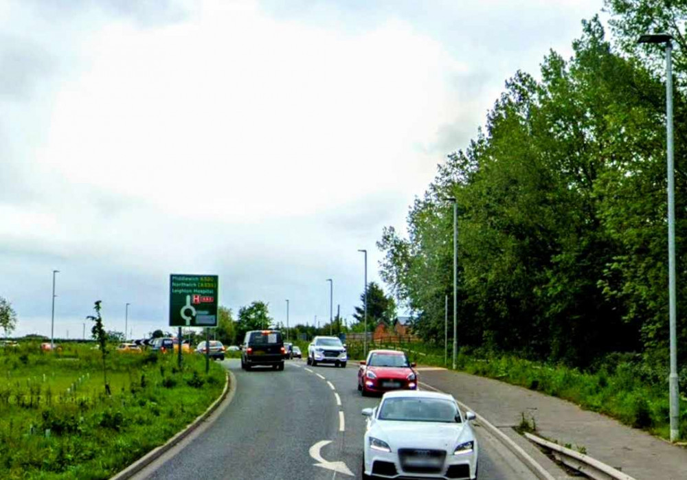 On Monday 27 January, emergency services were alerted to a car fire on Middlewich Road, close to the new Brian Palin Way (Google).