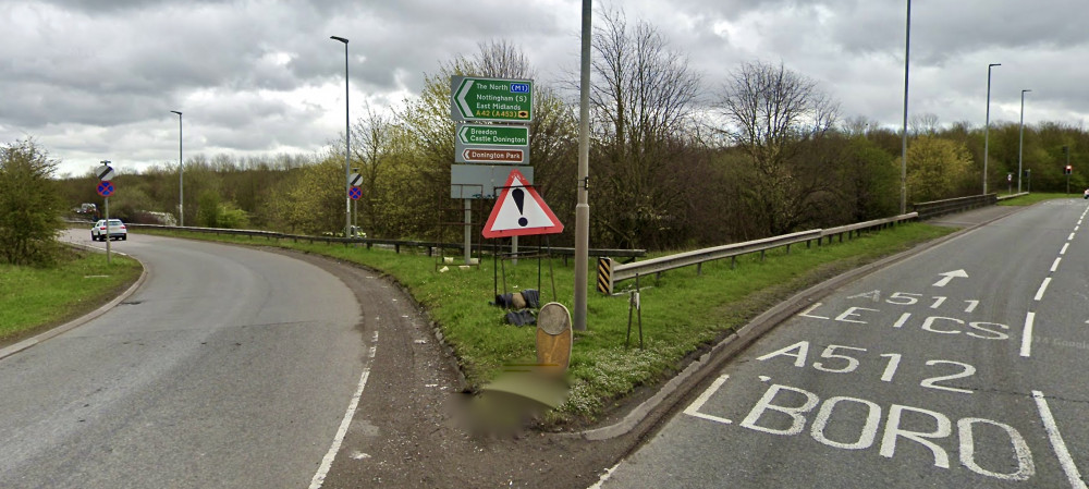 The A42 northbound was closed before being partially re-opened. Photo: Instantstreetview.com