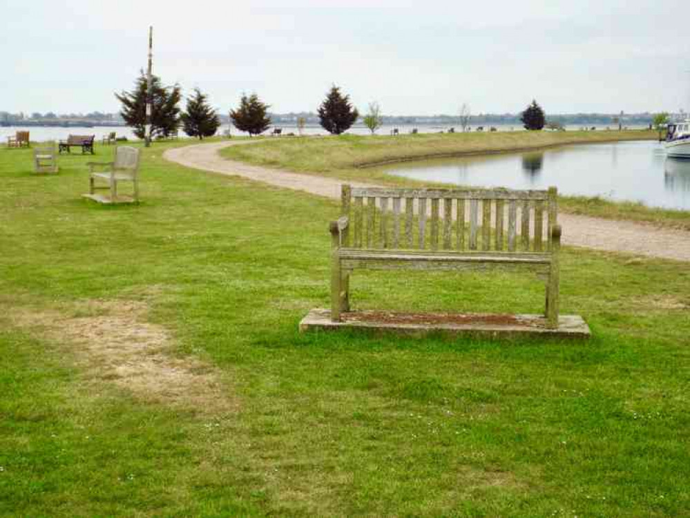 These benches at Shotley marina have stayed a safe distance apart