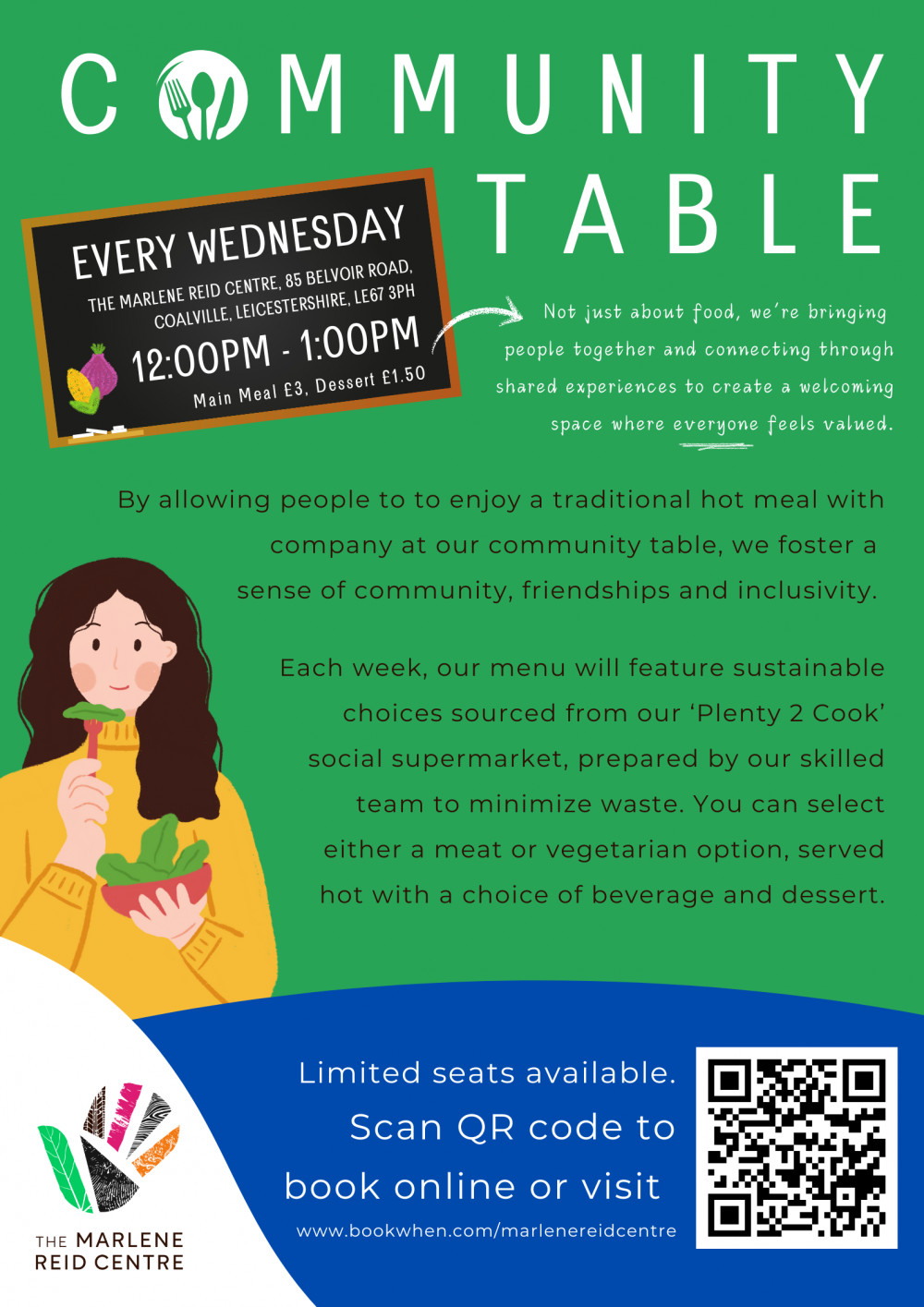 Community Table at The Marlene Reid Centre, 85 Belvoir Road, Coalville