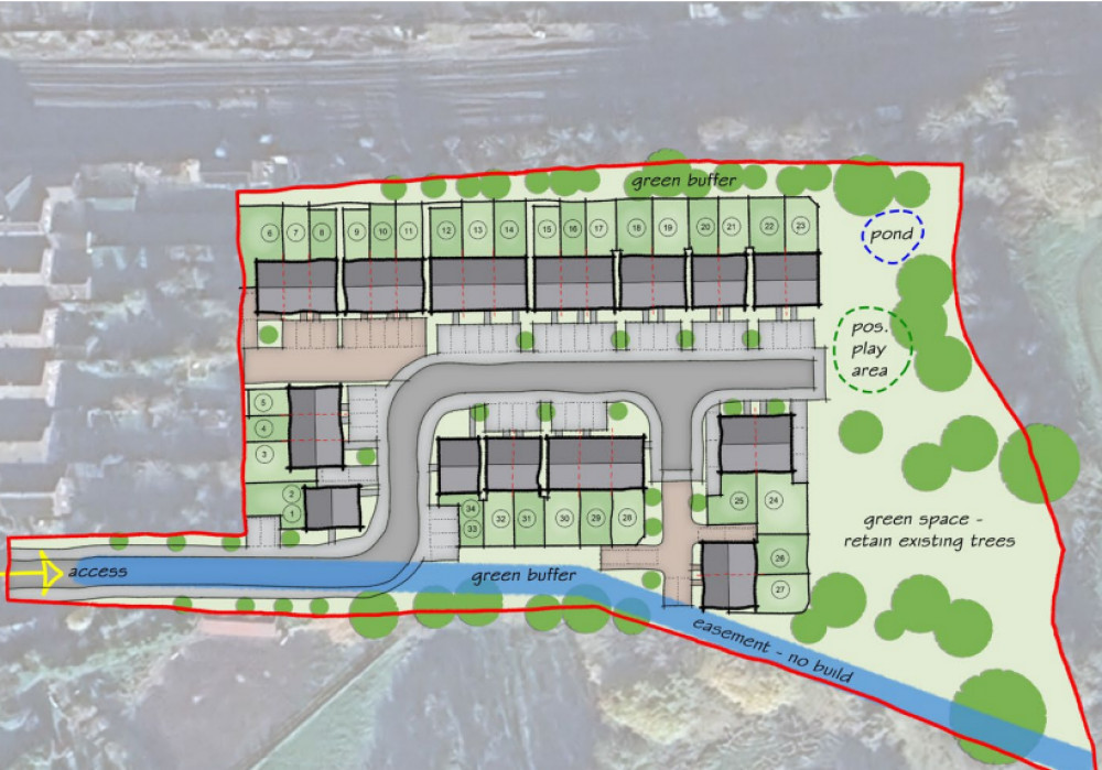 The homes in Hatton would range from one to four-bedroom (image via planning application)