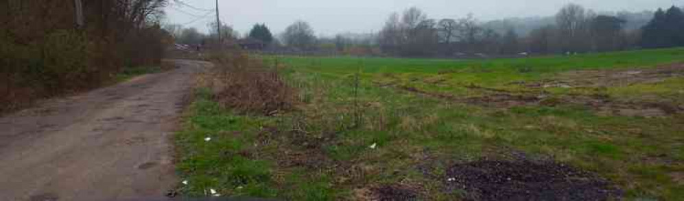 Klondyke track and site where new houses will be built