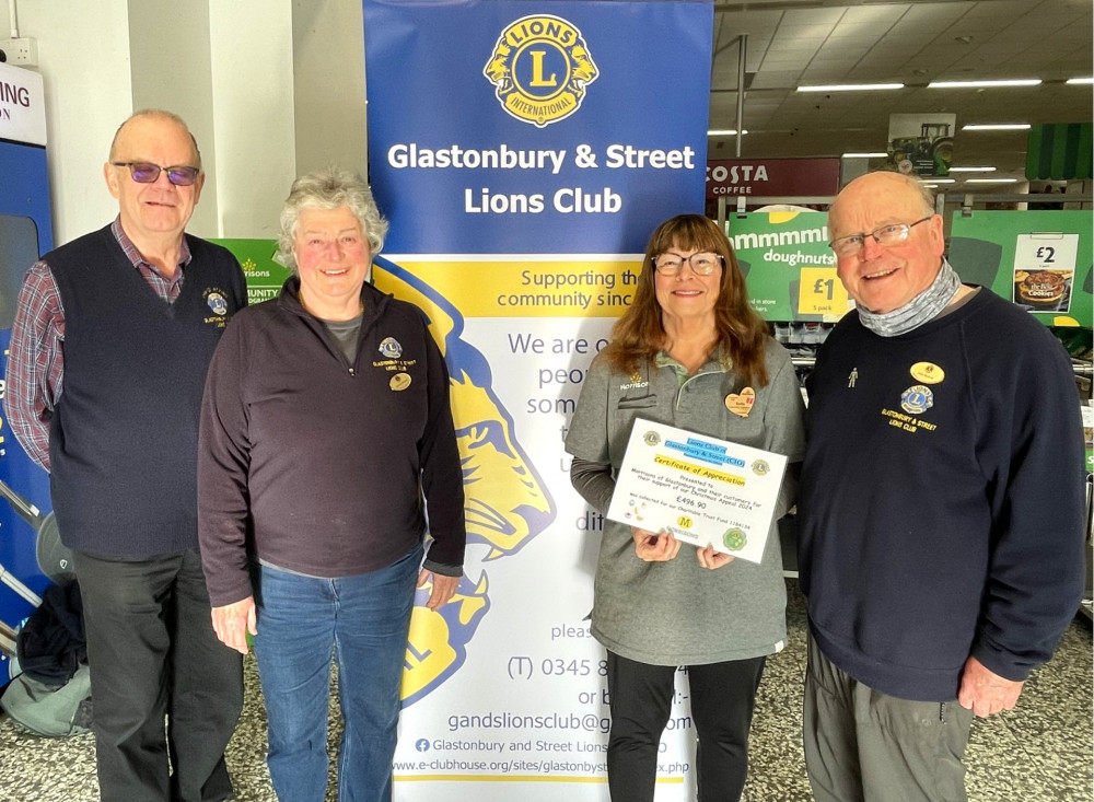 Lions David Atkins and Ronnie Harkness, Morrisons Community Champion Stella and Lion John Mulliner.