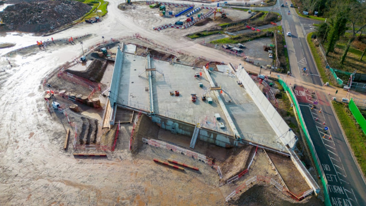 The bridge will carry Stoneleigh Road over the new rail line (image via HS2)