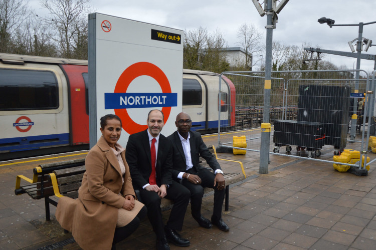 (Left to right) Hana Michael, Northolt Resident; Bassam Mahfouz, London Assembly Member for Ealing and Hillingdon and Reginald Parkinson, Chief Executive at Age Uk Ealing (credit: Rob Ghosh).