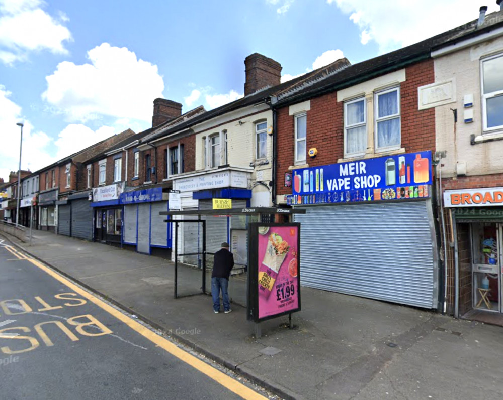 Three shops in Stoke-on-Trent have been closed for three months (Google).