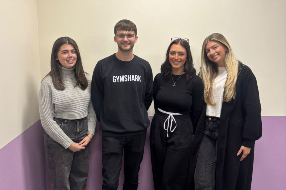Four students are behind the evening, which has been planned to combine bingo, quirky prizes and a glass of fizz on arrival (Image via: University of Chester) Four students are behind the evening, which has been planned to combine bingo, quirky prizes and a glass of fizz on arrival (Image via: University of Chester)