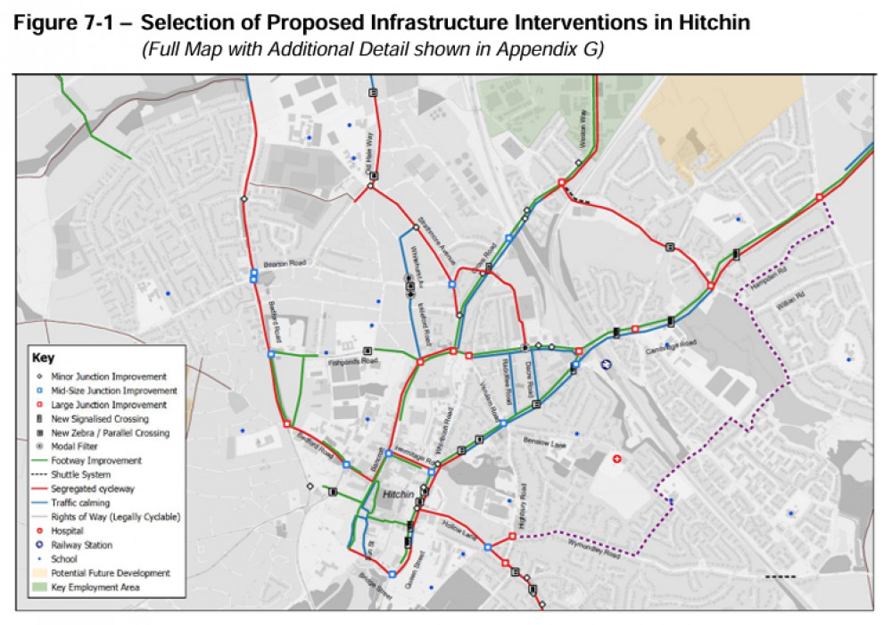 A map showing various initiatives to make it easier to get around town