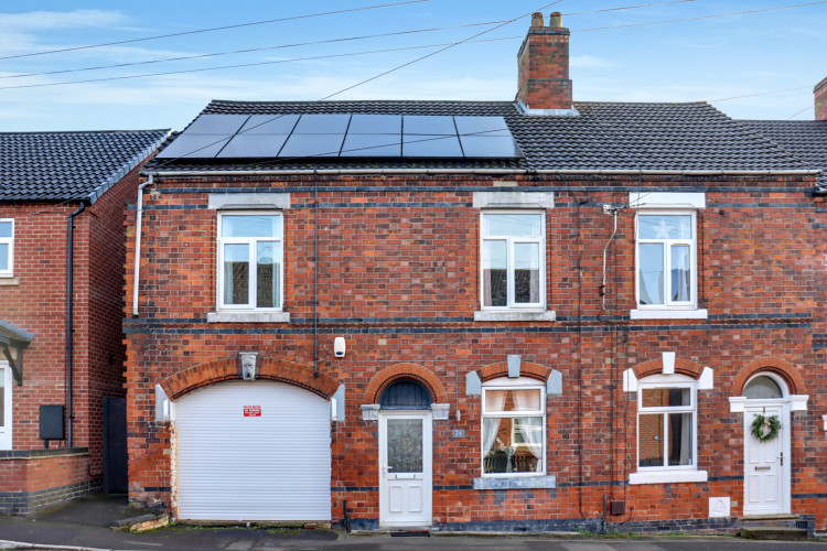 Located on Frederick Street, Woodville, this 4-bed end-of-terrace house was renovated in 2019. Photo: EweMove Ashby