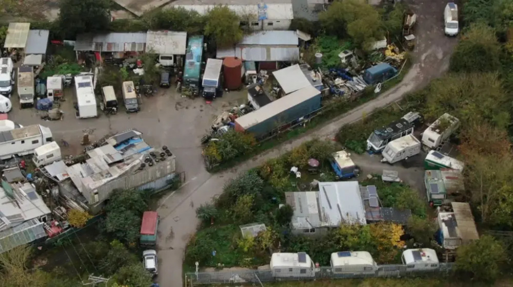  Caravans at the Zig Zag site, where residents have been living without proper sanitation or utilities.