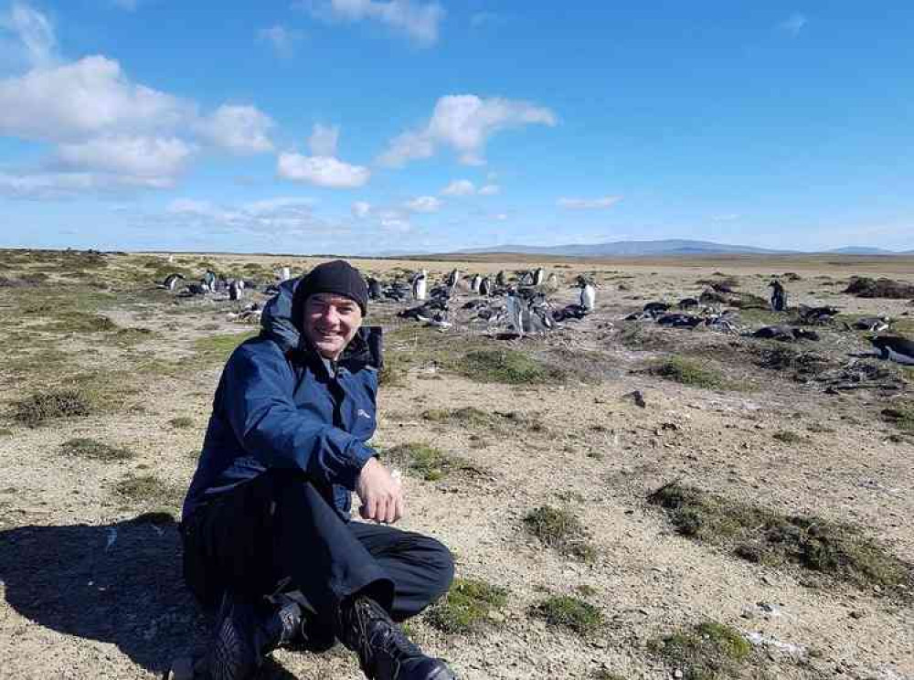 Shaun with penguins Shaun with penguins