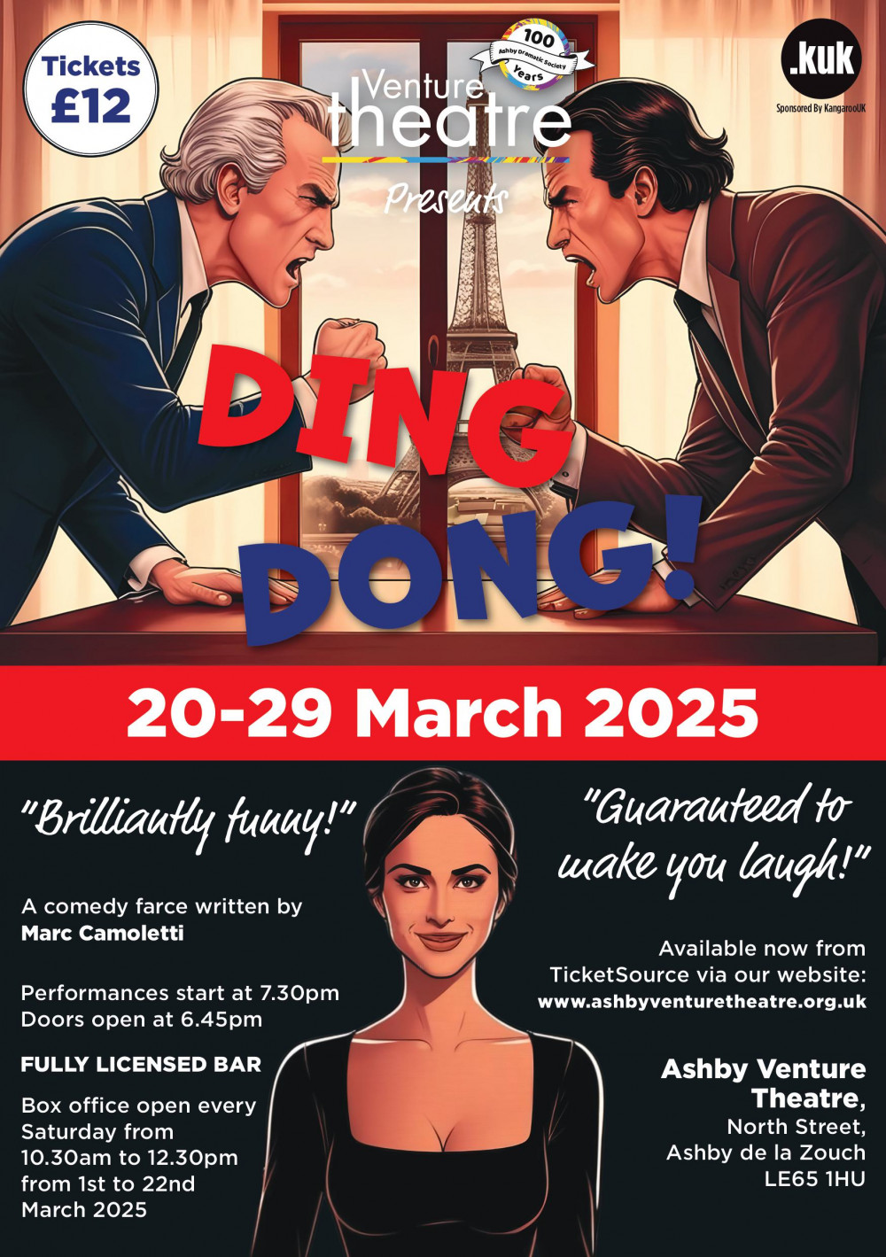 Ding Dong by Marc Comeletti at the Venture Theatre, Ashby-de-la-Zouch