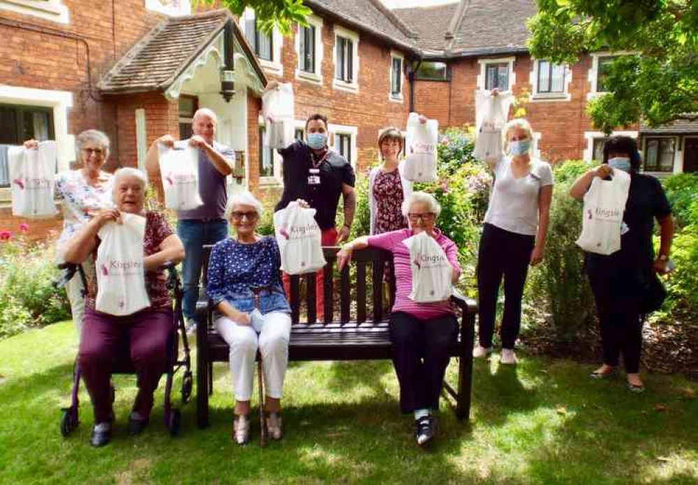 Tooley's Court residents loving their goodie bags delivered by Spring Lodge staff