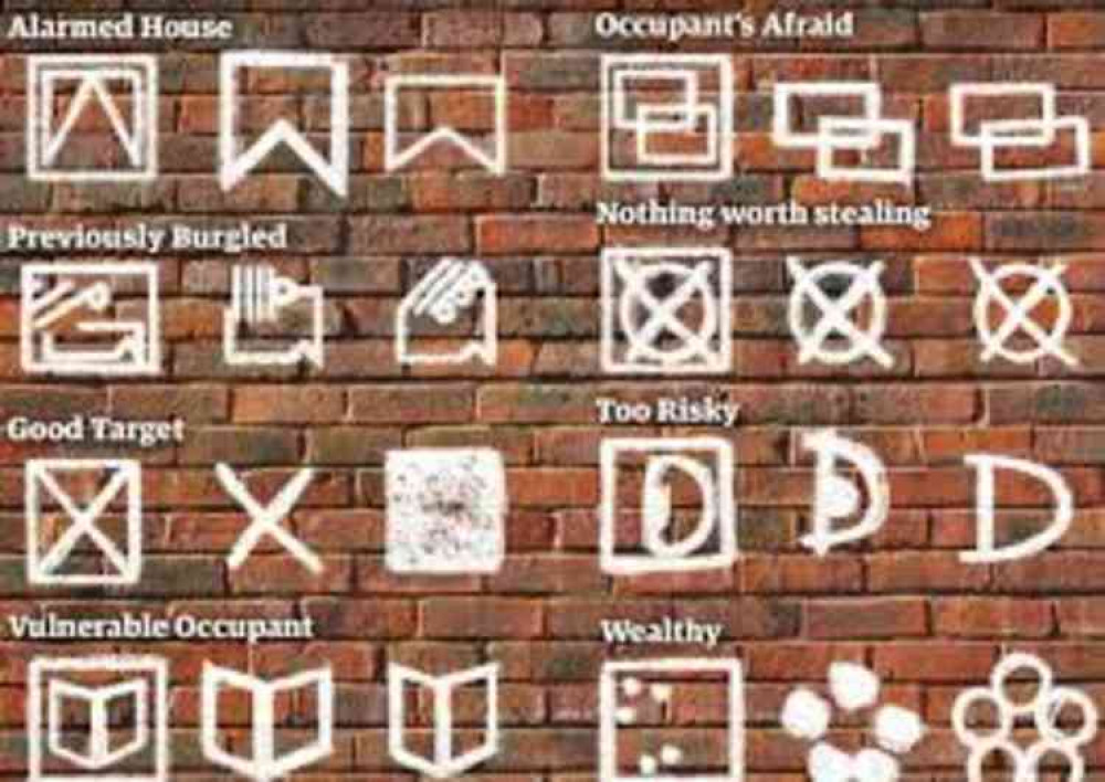 More sophisticated markings have been used by burglars in the past