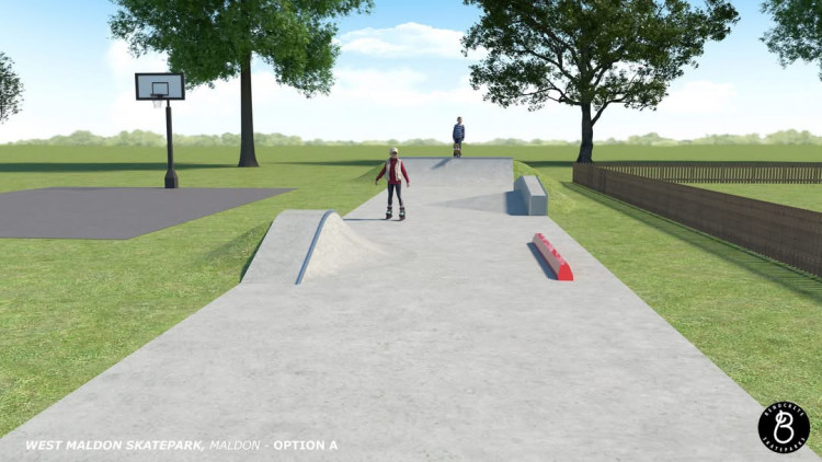 The design plan for the brand new West Maldon Skatepark. (Credit: Bendrete Skateparks)