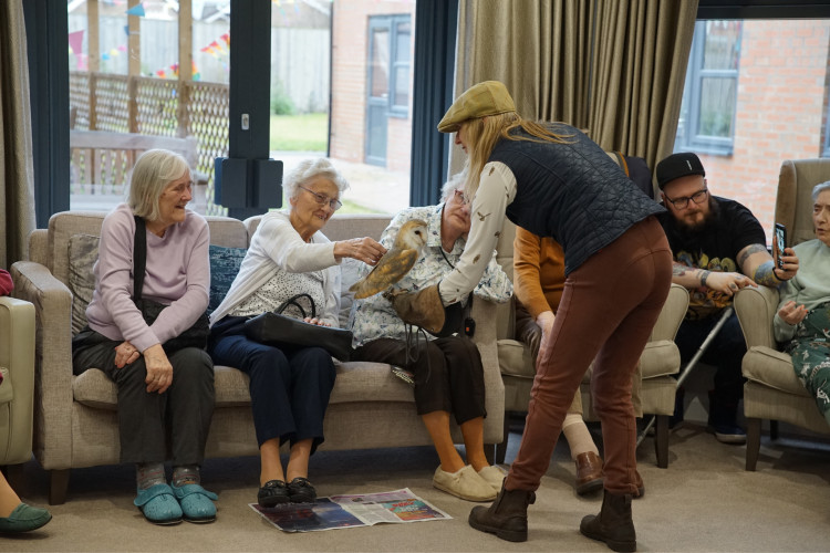 Residents were able to stroke and hold some of the owls. (Nub News)