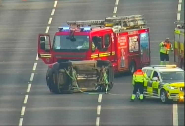 Emergency services were called to the scene on the M42 (image via National Highways)