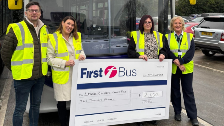 From left: Dave Scott (First Bus Hadleigh Depot), Lindsey Bidwell (Lennox), Sacha Norris (First Bus Chelmsford Depot) and Jennifer Kett (First Bus Chelmsford Depot)